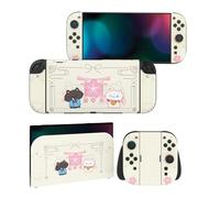 PlayVital Adesivo Skin per Nintendo Switch 2, 2 Set Decal Sticker Vinile Protezione per Nintendo Switch 2 Console&Dock&Grip, Gattino di Friori-Giallo