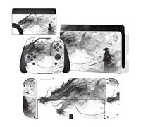 playvital Adesivo Skin per Nintendo Switch OLED, Decal Sticker Vinile Protettiva per Joycon&Console&Dock&Grip-Drago Mistborn