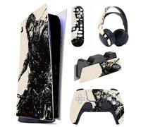 PlayVital Adesivo Skin per ps5 Digital Edition,Cover Sticker Decal Vinile per Console Controller Telecomando Cuffie Base di Ricarica,Wukong d'Inchiostro