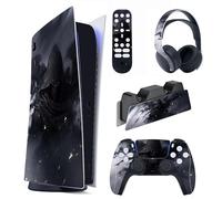 PlayVital Adesivo Skin per ps5 Standard Console Digital Edition&Controller&Telecomando&Cuffie&Base di Ricarica, Cover Sticker Decal Vinile(Non per ps5 Slim/Pro), Assassino nell'Ombra
