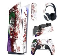 PlayVital Adesivo Skin per ps5 Standard Digital Edition, Cover Sticker Decal Vinile per ps5 Digital Console Controller Telecomando Cuffie Base di Ricarica, HAHAHA