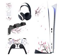 PlayVital Adesivo Skin per ps5 Standard Disc Edition Console, Sticker Decal Cover Vinile per ps5 Controller Telecomando Cuffie Base di Ricarica, Fiore