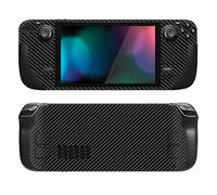 playvital Adesivo Skin per Steam Deck LCD,Adesivi Decal Sticker Vinile Protettiva per Steam Deck OLED Console-Fibra di Carbonio Nero Argento