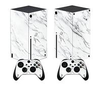PlayVital Adesivo Skin per Xbox Series X Console&Controller Sticker Decal Cover Vinile per Xbox Series X-Marmo Bianco Moderno