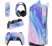 PlayVital Adesivo Skin Sticker Decal Vinile per ps5 Standard Disc Edition Console & Controller & Telecomando & Cuffie & Base di Ricarica - Viaggio di Fantasia