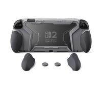 playvital BEYOND-GRIP Cover per Nintendo Switch 2, Custodia Protettiva Dockable&2 Set Grip Ergonomico Intercambiabile&Copri Analogici per Switch 2 Joycon Console, Antiurto e Antigraffio, Grigio