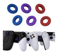 PlayVital BuffeRings Anelli Precisione per ps5/4,Ammortizzatori Assistenza Mira per Xbox One/Series X S,Switch Pro Controller,per Steam Deck LCD/OLED,3 Paia-Rosso&Blu&Viola