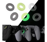 PlayVital BuffeRings Anelli Precisione per ps5/4,Ammortizzatori Assistenza Mira per Xbox One/Series X S,Switch Pro Controller,per Steam Deck LCD/OLED,3 Paia-Trasparente Nero&Chiaro&Illuminare