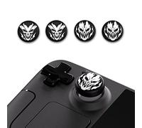 playvital Copri Analogici per Steam Deck LCD/OLED,Thumb Grip Caps Gommini per PS Portal Remote Player, 2 Paia Cover Levette Analogiche in Silicone, Demoni di Fuoco