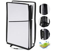 PlayVital Cover Antipolvere per ps5 Slim Disc Edition,Copertura Verticale Impermeabile Custodia Protettiva per Console Disco Edizione-Trasparente