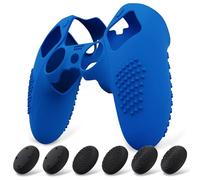 PlayVital Cover Controller per ps5 Edge Joystick Custodia Silicone Protettiva Skin Antiscivolo con Gommini Coprilevette Analogiche per ps5 Edge Wireless Controller-3D Borchiate-Blu