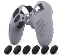 PlayVital Cover Controller per ps5 Edge Joystick Custodia Silicone Protettiva Skin Antiscivolo con Gommini Coprilevette Analogiche per ps5 Edge Wireless Controller-3D Borchiate-Grigio