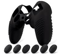 PlayVital Cover Controller per ps5 Edge Joystick Custodia Silicone Protettiva Skin Antiscivolo con Gommini Coprilevette Analogiche per ps5 Edge Wireless Controller-3D Borchiate-Nero
