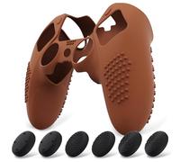PlayVital Cover Controller per ps5 Edge Joystick Custodia Silicone Protettiva Skin Antiscivolo con Gommini Coprilevette Analogiche per ps5 Edge Wireless Controller-3D Borchiate-Marrone