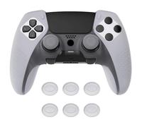 PlayVital Cover Controller per ps5 Edge Joystick, Trasparente Bianco | Custodia Protettiva Silicone Antiscivolo, 6 Gommini Copri Levette Analogiche per ps5 Edge Wireless Controller, 3D Borchiate