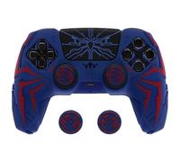 PlayVital Cover Controller per ps5 Joystick Custodia Silicone Skin Antiscivolo Grip Ergonomico, 2 Copri Analogici e 6 Adesivi, Adatto per ps5 Base di Ricarica, Cyber Spider - Blu&Rosso