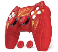playvital Cover Controller per ps5 Joystick Custodia Silicone Skin Antiscivolo Grip Ergonomico, 2 Copri Analogici e 6 Adesivi, Adatto per Base di Ricarica, Mecha Rhino - Rosso Acero&Rosso Mattone