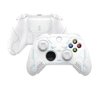 playvital Cover Controller per Xbox Series X/S Joystick, Custodia Silicone Case Grip Antiscivolo & Copri Levette Analogiche & Adesivi, Accessori Protettivi, Mecha Stellare-Bianco