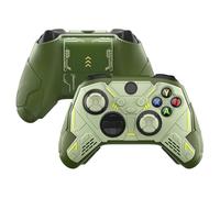 playvital Cover Controller per Xbox Series X/S Joystick, Custodia Silicone Case Grip Antiscivolo & Copri Levette Analogiche & Adesivi, Accessori Protettivi, Mecha Stellare-Verde