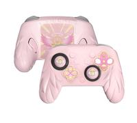 PlayVital Cover Custodia per Nintendo Switch 2 Pro Controller, Ali Magiche | Protezione in Silicone, Grip Antiscivolo, Copri Levette Analogiche, Tasti Posteriori, Adesivi Skin, Accessori Carini, Rosa