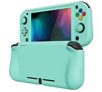 PlayVital Cover Custodia per Nintendo Switch Lite,Copertura Grip Ergonomica Rigida Pellicola Copri Analogici/Tasti Protezione per Switch Lite Console(ZealProtect)-Verde Nebbioso