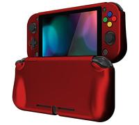 PlayVital Cover Custodia per Nintendo Switch Lite,Copertura Grip Ergonomica Rigida Pellicola Copri Analogici/Tasti Protezione per Switch Lite Console(ZealProtect)-Rosso