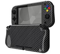 PlayVital Cover Custodia per Nintendo Switch Lite,Copertura Grip Ergonomica Rigida Pellicola Copri Analogici/Tasti Protezione per Switch Lite Console(ZealProtect)-Fibra di Carbonio Grafite