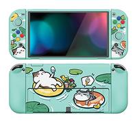playvital Cover Custodia per Nintendo Switch OLED,Copertura Morbida TPU Protezione per Joycon Console con Copri Analogici/Tasti (ZealProtect) - Gattini Festa in Piscina