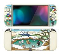 playvital Cover Custodia per Nintendo Switch OLED,Copertura Morbida TPU Protezione per Joycon Console con Copri Analogici/Tasti (ZealProtect) - Gattini della Primavera Calda