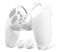 PlayVital Cover Custodia Silicone per ps5 Controller Joystick-Edizione Pure | Copertura Silicone Antiscivolo, 6 Gommini Copri Levette Analogiche, Protezione da Graffi e Urti, Bianco