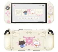 playvital Cover Dockable per Nintendo Switch 2, Custodia Silicone per Joycon 2&Copertura Console Protettiva Rigida&Supporto Regolabile Extra&Copri Analogici Carini, Gattino di Fiori-Giallo Antico