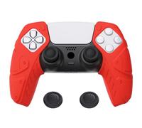 PlayVital Cover Grip per ps5 Controller Joystick Custodia Skin Silicone Separabile Protettiva Antiscivolo Copri Analogici,Compatibile con Base di Ricarica,Mecha Edizione-Rosso Passione