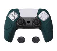 PlayVital Cover Grip per ps5 Controller Joystick Custodia Skin Silicone Separabile Protettiva Antiscivolo Copri Analogici,Compatibile con Base di Ricarica,Mecha Edizione-Verde