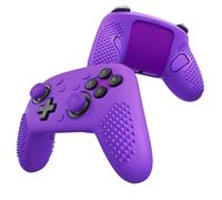 PlayVital Cover per Nintendo Switch 2 Pro Controller, Custodia Silicone Protettiva Antiscivolo per Switch 2 Pro con Copri Tasti Posteriori, Gommini e Adesivi, 3D Borchiate-Viola