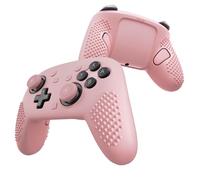 PlayVital Cover per Nintendo Switch 2 Pro Controller, Custodia Silicone Protettiva Antiscivolo per Switch 2 Pro con Copri Tasti Posteriori, Gommini e Adesivi, 3D Borchiate-Rosa
