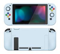 playvital Cover per Nintendo Switch,Custodia Copertura Morbida TPU Protettiva per Joycon Console&Pellicola Vetro Temperato&Copri Analogici&Copri Tasti(ZealProtect)-Blu
