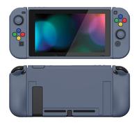 PlayVital Cover per Nintendo Switch,Custodia Copertura Morbida TPU Protettiva per Nintendo Switch Joycon Console&Pellicola Vetro Temperato&Copri Analogici&Copri Tasti(ZealProtect)-Grigio