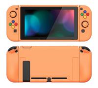 playvital Cover per Nintendo Switch,Custodia Copertura Morbida TPU Protettiva per Nintendo Switch Joycon Console&Pellicola Vetro Temperato&Copri Analogici&Copri Tasti(ZealProtect)-Arancione