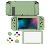 playvital Cover per Nintendo Switch,Custodia Copertura Morbida TPU Protettiva per Nintendo Switch Joycon Console&Pellicola Vetro Temperato&Copri Analogici&Copri Tasti(ZealProtect)-Matcha Verde