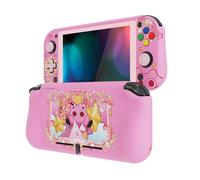 PlayVital Cover per Nintendo Switch Lite,Custodia Grip Ergonomica Copertura Protettiva Rigida Pellicola Copri Analogici per Nintendo Switch Lite Console-ZealProtect-PP & Pink
