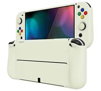 PlayVital Cover per Nintendo Switch OLED, Custodia Morbida Copertura Protettiva TPU Accessori per Joycon Console con Copri Analogici/Tasti, ZealProtect-Giallo Antico