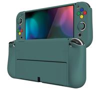 playvital Cover per Nintendo Switch OLED, Custodia Morbida Copertura Protettiva TPU Accessori per Joycon Console con Copri Analogici/Tasti, ZealProtect-Verde Cacciatore