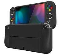 playvital Cover per Nintendo Switch OLED,Custodia Morbida Copertura Protettiva TPU Case per Nintendo Switch OLED Joycon Console con Copri Analogici/Tasti-ZealProtect-Nero