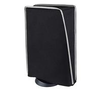 PlayVital Cover per ps5 Console, Copertura Antipolvere Impermeabile Verticale in Nylon per ps5 Standard Console Disc&Digital Edition (Non per Slim/Pro),Nero Grigio