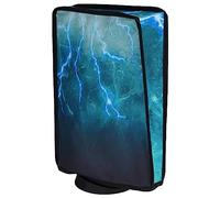 playvital Cover per ps5 Console, Verticale - Tempesta di Tuoni Verdi | Copertura Antipolvere in Nylon, Coperchio Impermeabile per ps5 Standard Console Disc&Digital Edition, Non per Slim/Pro