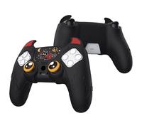 PlayVital Cover per ps5 Controller Joystick, Demone Carino, Nero | Custodia Protettiva Silicone Antiscivolo, Copri Levette Analogiche, Adesivi Skin per Touchpad, Compatibile con Base Ricarica