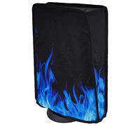 PlayVital Cover per ps5 Copertura Antipolvere Impermeabile Verticale in Nylon per ps5 Console Disc&Digital Edition,Fiamma Blu