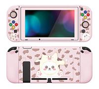 playvital Cover Protettiva Custodia per Nintendo Switch,Copertura Morbida Pellicola Vetro Temperato Copri Analogici Tasti per Joycon Console-ZealProtect-Cucciolo Cosplay