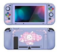 playvital Cover Protettiva Custodia per Nintendo Switch,Copertura Morbida Pellicola Vetro Temperato Copri Analogici Tasti per Joycon Console-ZealProtect-Coniglietto Adorabile