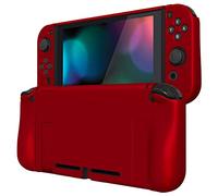 PlayVital Cover Protettiva per Nintendo Switch, Custodia Protettiva Copertura Rigida Grip Ergonomica per Joycon Controller-Rosso Scarlatto
